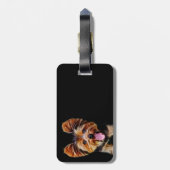 Glückliches fractalius Yorkie Gepäckanhänger (Rückseite vertikal)