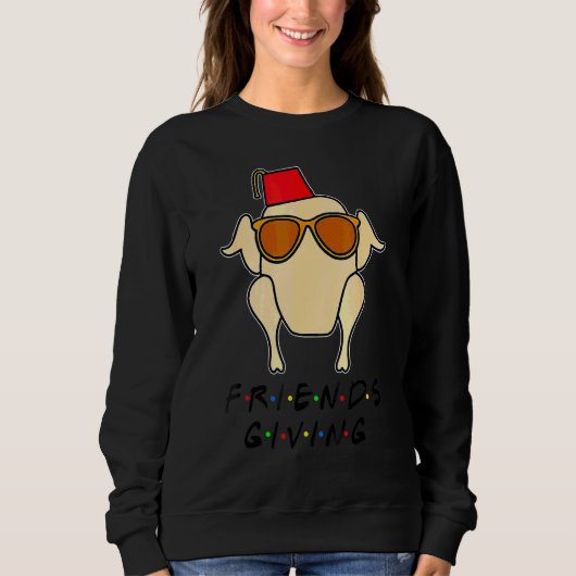 Glückliches Freundes-Dankfest Truthahn Erntedankfe Sweatshirt (Vorderseite)