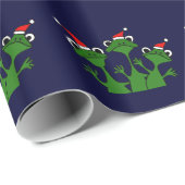 Glückliches Frosch-WeihnachtsPackpapier Geschenkpapier (Rolleneckpunkt)