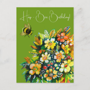 Glückliches Geburtstag Bienchen Postkarte
