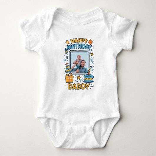 GLÜCKLICHES GEBURTSTAG DADDY BABY SCHLIESST CUSTOM BABY STRAMPLER (Vorderseite)