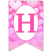 GLÜCKLICHES GEBURTSTAG Pink Herz Party Wimpelkette (Zweite Fahne)