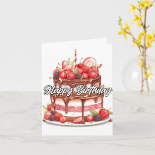 Glückliches Geburtstag Schokoladenkuchen Design Karte