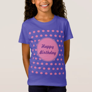 Glückliches Geburtstags-Kind-T-Shirt (Lila & Pink) T-Shirt