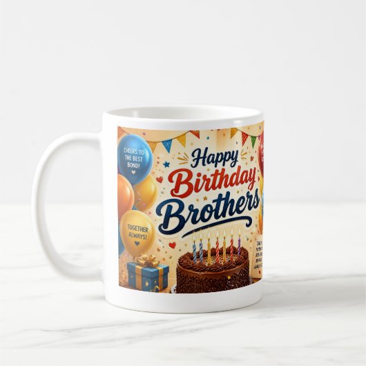 Glückliches Geburtstagsbruder-Feier-Mug Kaffeetasse (Links)