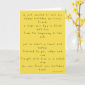 Glückliches Geburtstagsgedicht Karte (Gelbe Blume)
