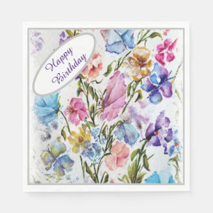 Glückliches Geburtstagsschmetterling-GARTEN-PARTY Serviette