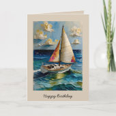 Glückliches Geburtstagssegeln Karte (Vorderseite)