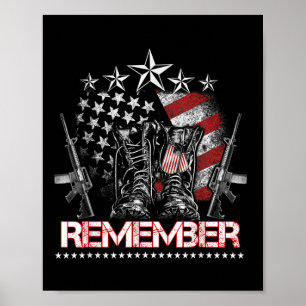 Glückliches Gedenktags-Shirt Flagge Militärstiefel Poster