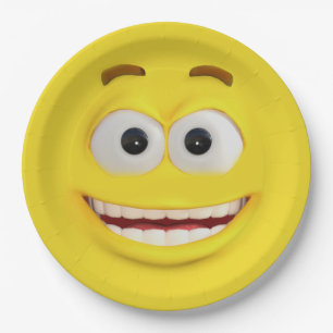 Glückliches gelbes Emoji Pappteller