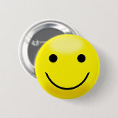 Glückliches gelbes Gesicht Button (Vorne & Hinten)