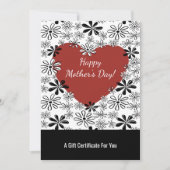 Glückliches Geschenkgutschein für Mutter Tag Rotes (Vorderseite)