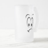 GLÜCKLICHES GESCHICHTE CARTOON-GESICHT MATTGLAS BIERGLAS (VorderseiteRechts)