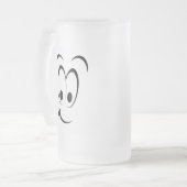 GLÜCKLICHES GESCHICHTE CARTOON-GESICHT MATTGLAS BIERGLAS (Vorderseite Links)