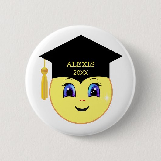 Glückliches Gesicht Abschluss Button (Vorderseite)