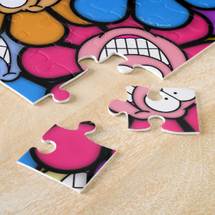 Glückliches Gesicht Blumen Screwball Grafiken Puzzle