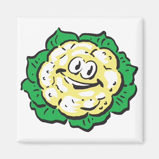 glückliches Gesicht Blumenkohl Magnet (Vorne)