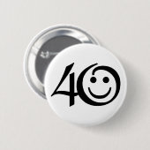 Glückliches Gesicht der Zahl-40-With Button (Vorne & Hinten)