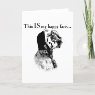 Glückliches Gesicht eines English Setter Karte