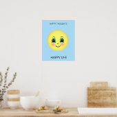 Glückliches Gesicht & fröhliche Gedanken bringen g Poster (Küche)