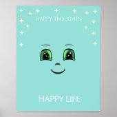 Glückliches Gesicht & fröhliche Gedanken bringen g Poster (Vorne)