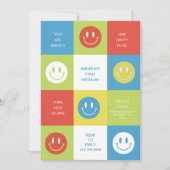 GLÜCKLICHES GESICHT ・ GLÜCKLICHER TYP EINLADEN EINLADUNG (Vorderseite)