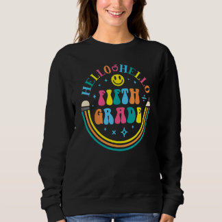 Glückliches Gesicht Hallo Fünfte Klasse 5. Klasse Sweatshirt