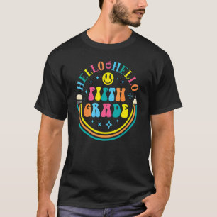 Glückliches Gesicht Hallo Fünfte Klasse 5. Klasse  T-Shirt