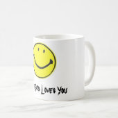 glückliches Gesicht, Lächeln-Gott-Lieben Sie Kaffeetasse (VorderseiteRechts)