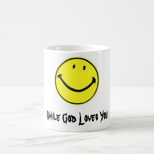 glückliches Gesicht, Lächeln-Gott-Lieben Sie Kaffeetasse (Mittel)