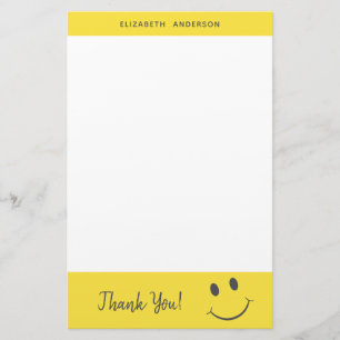 Glückliches Gesicht lächelnd Danke, dass Sie den Briefpapier