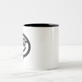 Glückliches Gesicht mit Gläsern Zweifarbige Tasse (Mittel)