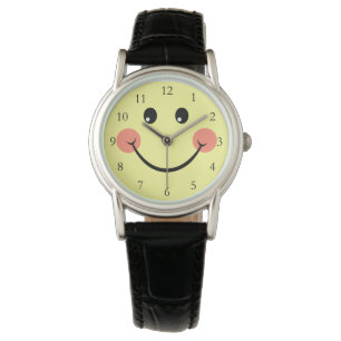 Glückliches Gesicht mit Zahlen Armbanduhr