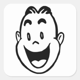 GLÜCKLICHES GESICHT QUADRATISCHER AUFKLEBER