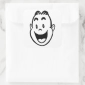 GLÜCKLICHES GESICHT QUADRATISCHER AUFKLEBER (Tasche)
