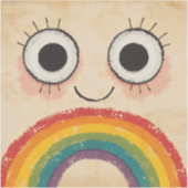 GLÜCKLICHES GESICHT REGENBOGEN AUFKLEBER (Vorderseite)