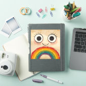 GLÜCKLICHES GESICHT REGENBOGEN AUFKLEBER (iPad Hülle)