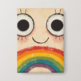 GLÜCKLICHES GESICHT REGENBOGEN BUTTON