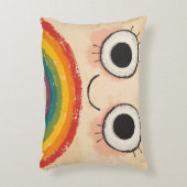 GLÜCKLICHES GESICHT REGENBOGEN DEKOKISSEN (Vorderseite(Vertikal))