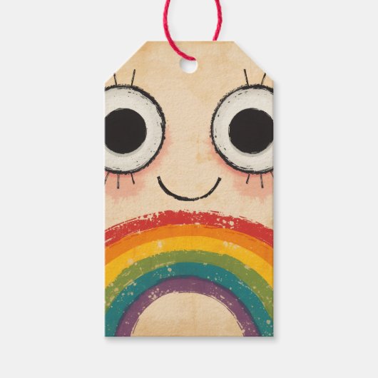 GLÜCKLICHES GESICHT REGENBOGEN GESCHENKANHÄNGER (Vorderseite)