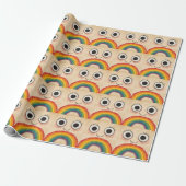 GLÜCKLICHES GESICHT REGENBOGEN GESCHENKPAPIER (Ungerollt)