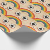 GLÜCKLICHES GESICHT REGENBOGEN GESCHENKPAPIER (Ecke)