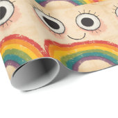 GLÜCKLICHES GESICHT REGENBOGEN GESCHENKPAPIER (Rolleneckpunkt)