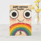 GLÜCKLICHES GESICHT REGENBOGEN KARTE (Gelbe Blume)