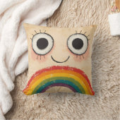 GLÜCKLICHES GESICHT REGENBOGEN KISSEN (Decke)