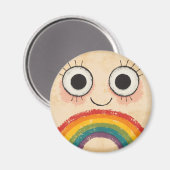 GLÜCKLICHES GESICHT REGENBOGEN MAGNET (Vorderseite/Rückseite)