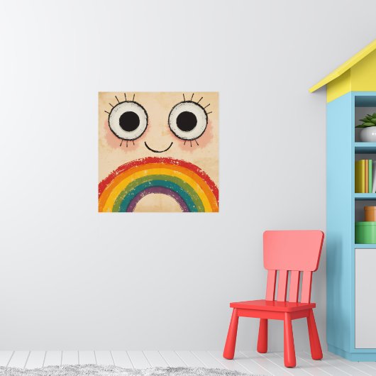 GLÜCKLICHES GESICHT REGENBOGEN POSTER (Kinderzimmer 1)