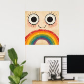 GLÜCKLICHES GESICHT REGENBOGEN POSTER (Heimbüro)