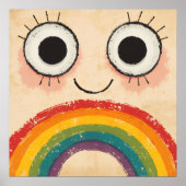 GLÜCKLICHES GESICHT REGENBOGEN POSTER (Vorne)