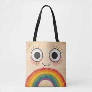 GLÜCKLICHES GESICHT REGENBOGEN TASCHE